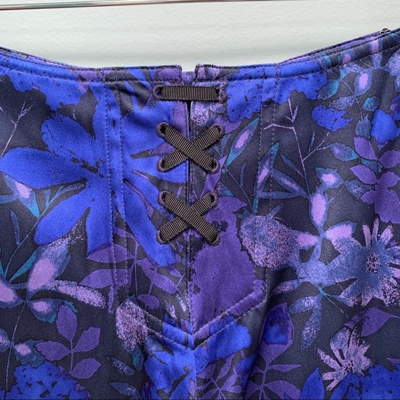 Elie Tahari Silk Wide Leg Navy Floral Pants 0 - Picture 8 of 14